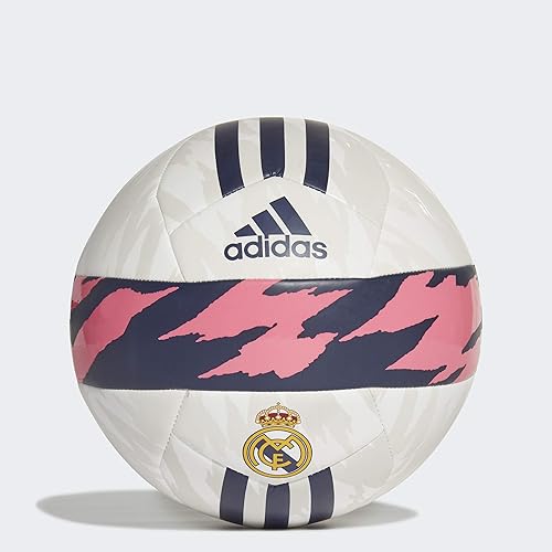 adidas Hombres Real Madrid Club Ball Blanco/Rosa Primavera/Azul Oscuro 5
