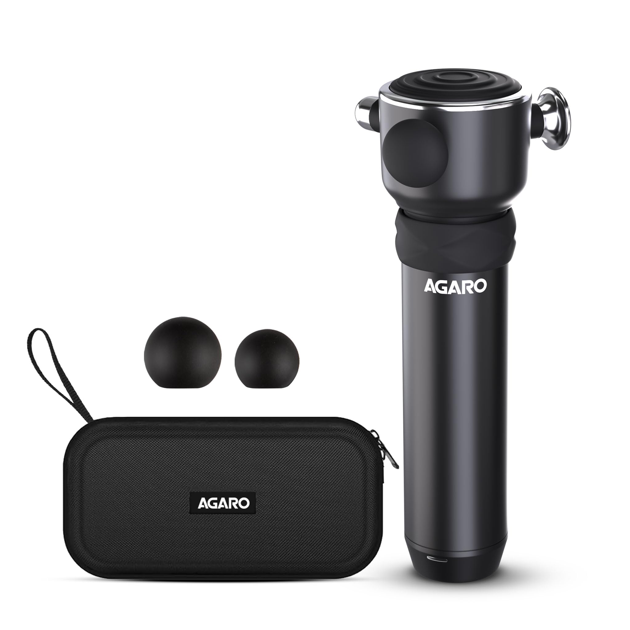 AGARO Imperial Handheld Deep Tissue Massager, Vibrating Muscle Massager - Therapy Back Massager for All Body Relief - Muscle Relaxation and Fascial Binding - Trigger Point Therapy Massage Gun, Black-image-44