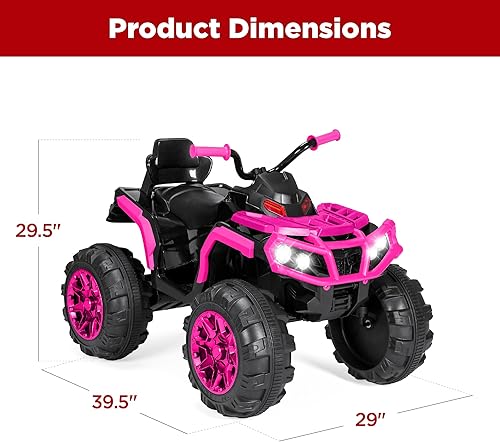 Miniatura 6 de Best Choice Products ATV eléctrico de 12 V para niños, juguete de 4 ruedas con audio Bluetooth, velocidad máxima de 3.7 mph, neumáticos con pisadas,
