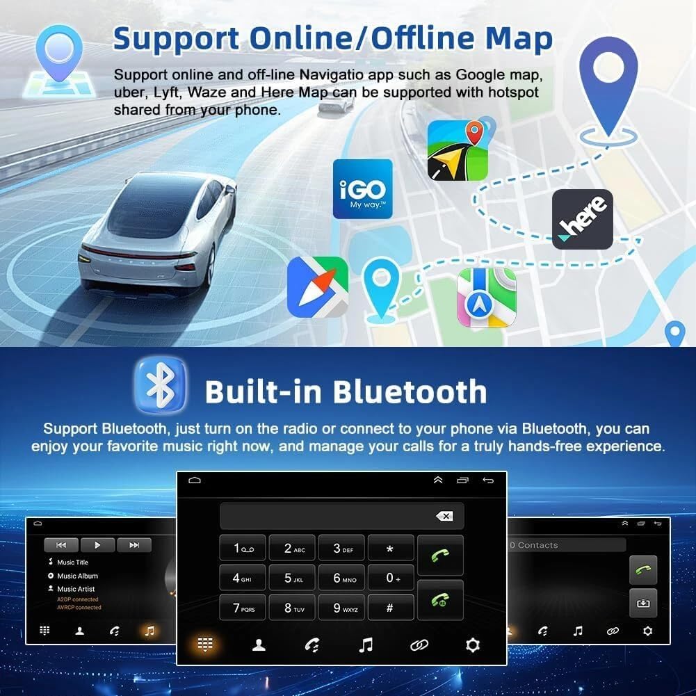 Surakey 8" Touchscreen Double Din Car Stereo Radio for Chevrolet Silverado 2009-2012 Android 15 Head Unit Radio w/Carplay Android Auto GPS Navigation Bluetooth WiFi FM RDS DSP SWC Backup Camera 2+64G