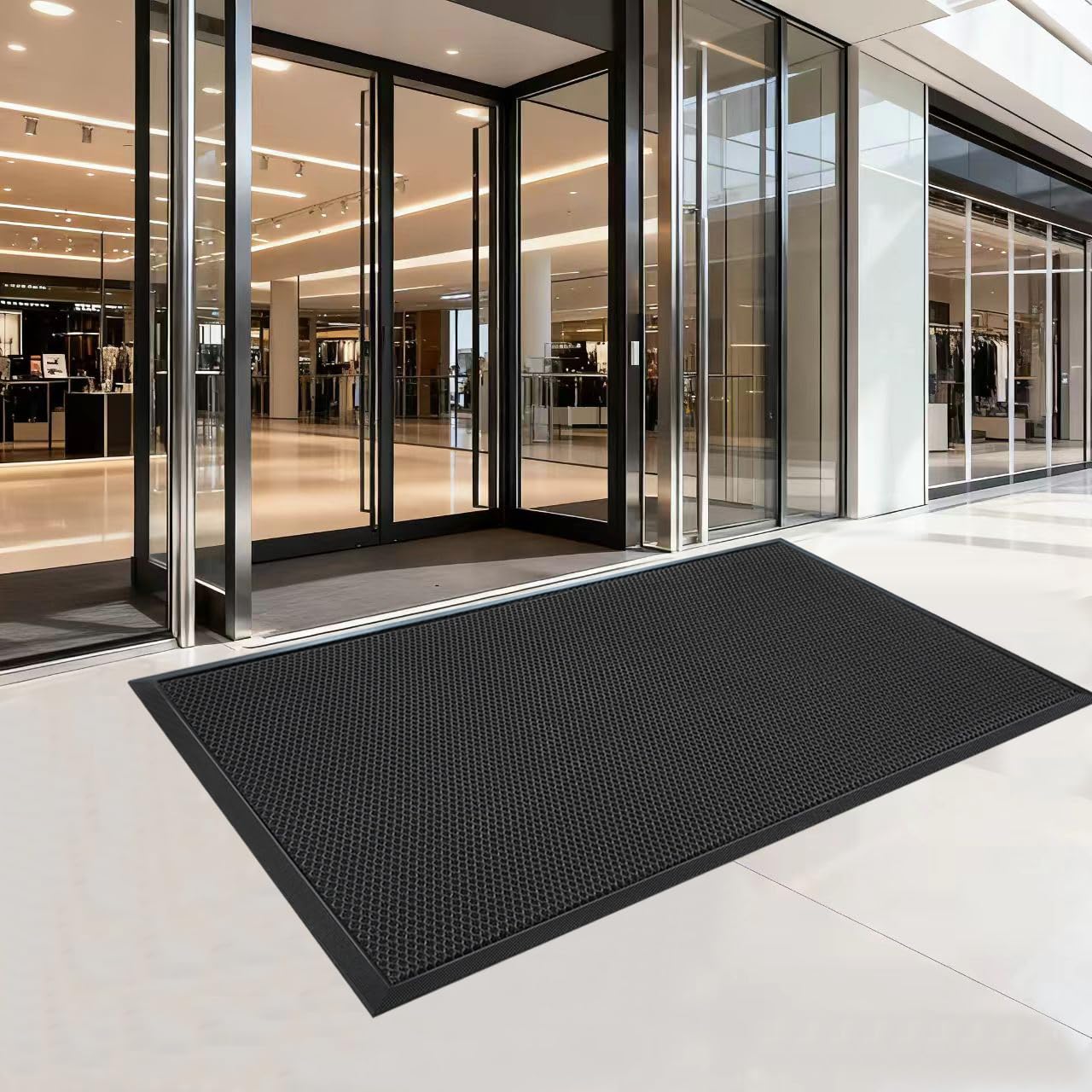 Durable Front Door Mat for Muddy Shoes 36" x 48" Commercial Floor Mat for Entryway, Heavy Duty Dirt Trapping Front Door Mat Outside Entrance,