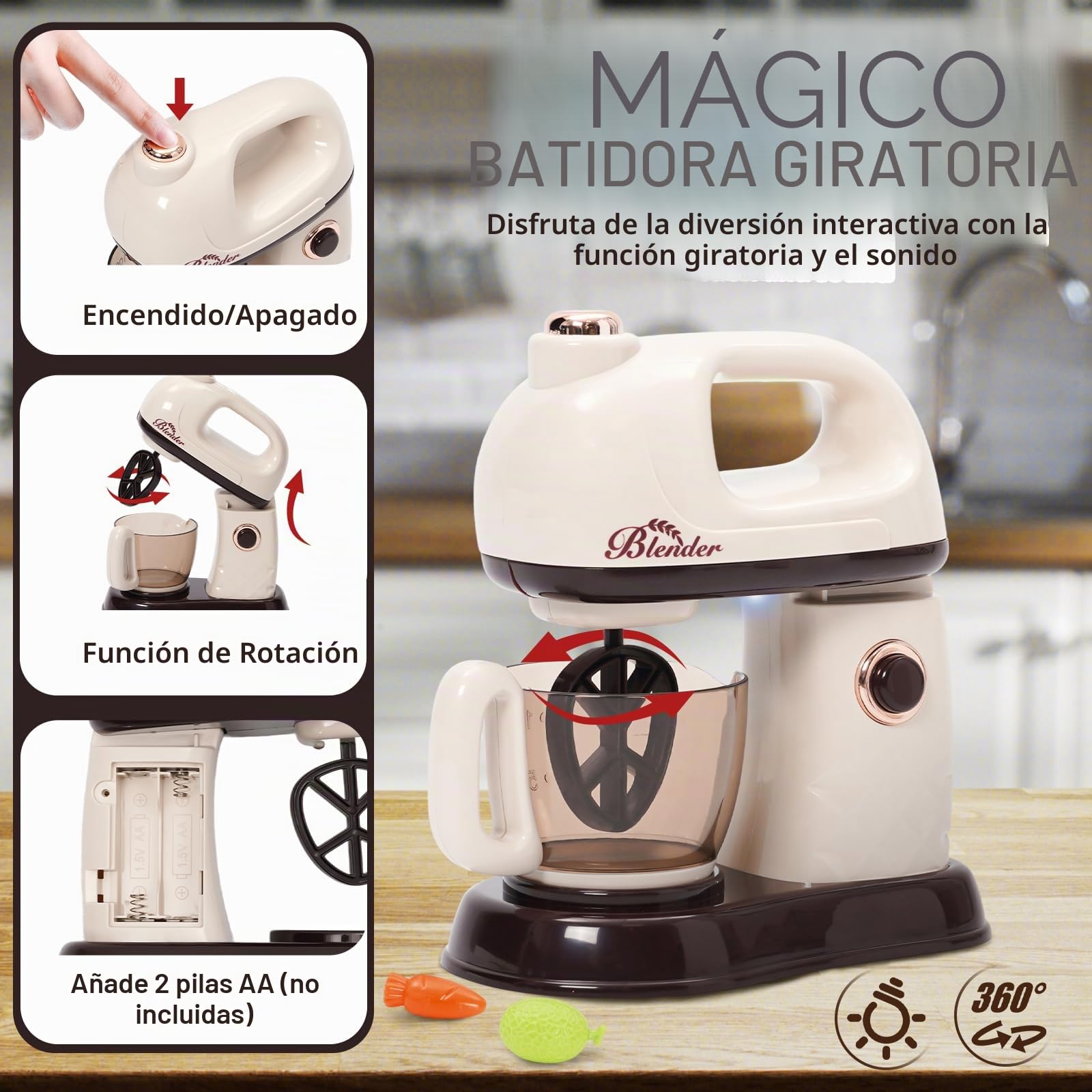 Set de utensilios de cocina para niños con cafetera, licuadora, tostadora, batidor, accesorios para cocina infantil, juguetes, juego de cocina, alimentos con luz y sonido, juegos de roles, regalos