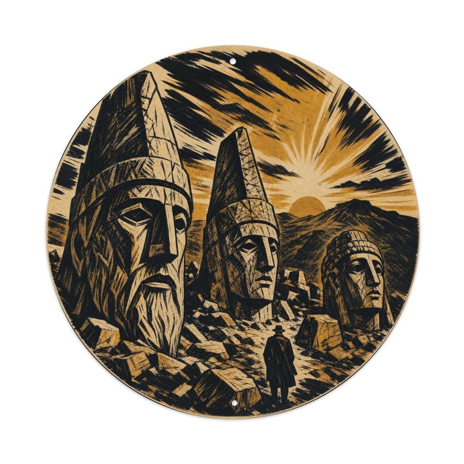 Expressionist Nemrut Heads Historic Turkey Classic Metal Tin Sign