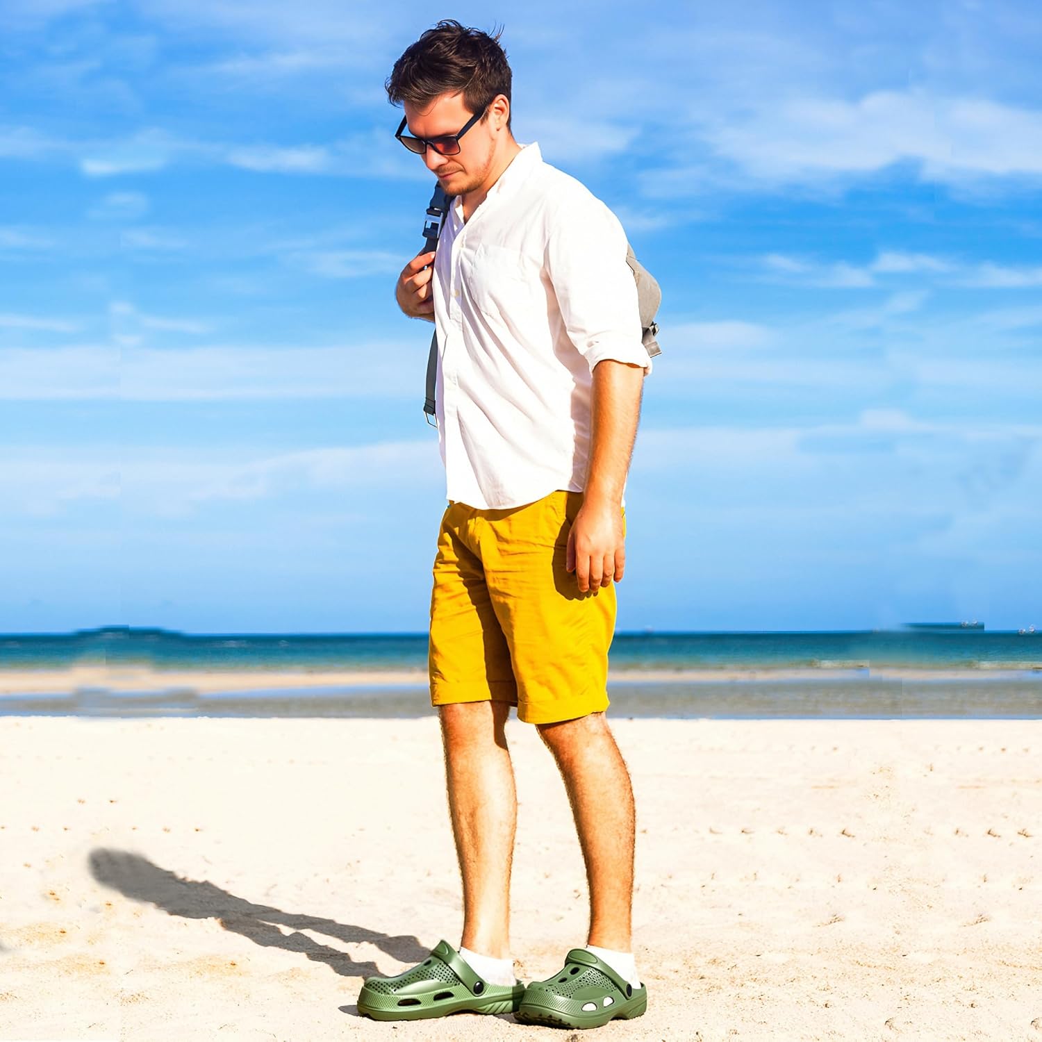 SOSOWHLTE Men's Women's Arch Support Clogs,Unisex Garden Shoes Comfortable Slip-on Outdoor Sandals Slippers for Beach Casual - Image 2