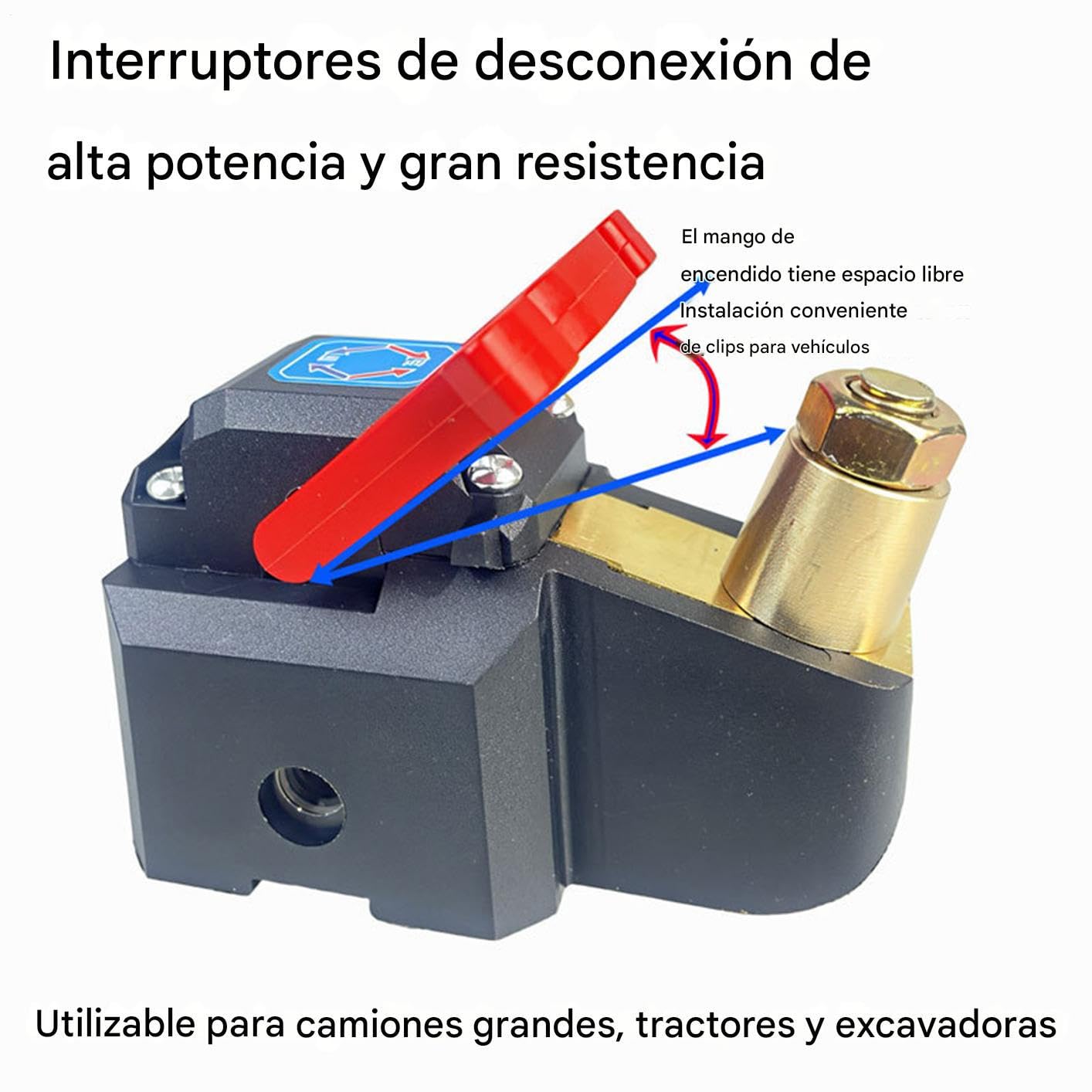 Interruttore di Disconnessione Batteria per Autovettura, Controllo con Maniglia Antiscivolo, Imbarcazione Marina, Camper, Camion