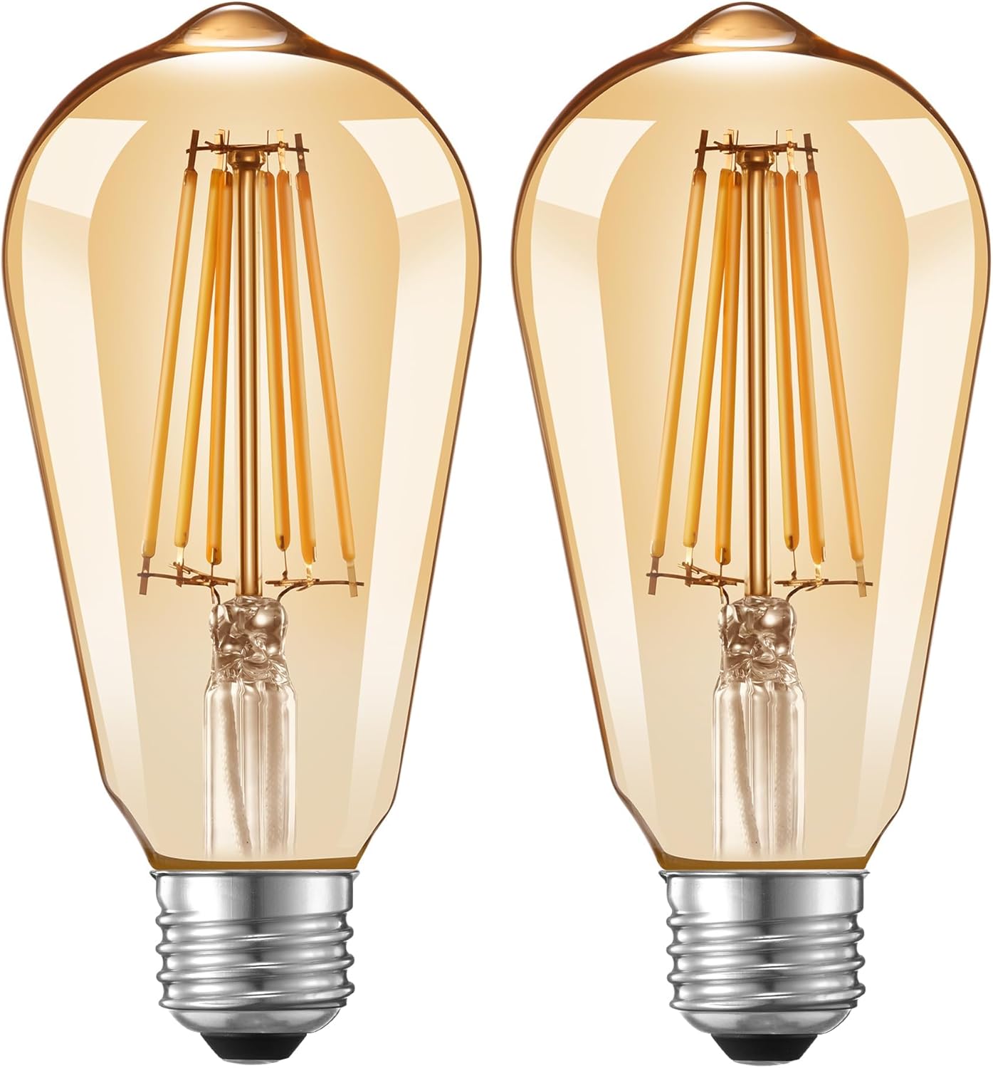 Dusk to Dawn Edison Light Bulbs ST58(ST19), Vintage Amber Glass, 2300K Warm Light, 6.5W=60W, Auto On/Off Light Sensing LED Filament Bulb Outdoor, 700LM, Non-Dimmable, E26, 2-Pack, HQ-H027 Dusk to Dawn Edison Light Bulbs ST58(ST19), Vintage Amber Glass, 2300K Warm Light, 6.5W=60W, Auto On/Off Light Sensing LED Filament Bulb Outdoor, 700LM, Non-Dimmable, E26, 2-Pack, HQ-H027