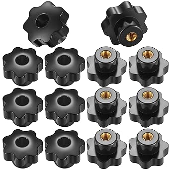 7 Dadi A Manico A Stella M8 - Filettatura Zigrinata In Ottone E Plastica - Per Mobili E Fitness - Foto 5