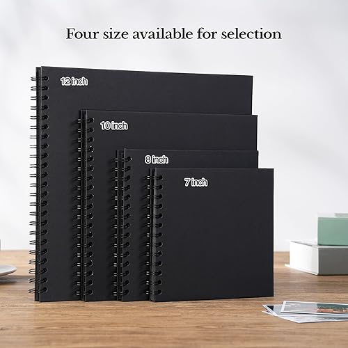 Vista 6 de potricher Álbum de Recortes DIY de 7 x 7 Pulgadas, 40 Páginas, Tapa Dura, Papel Kraft, Álbumes de Fotos para Recortes, Libro de Recuerdos para Bodas