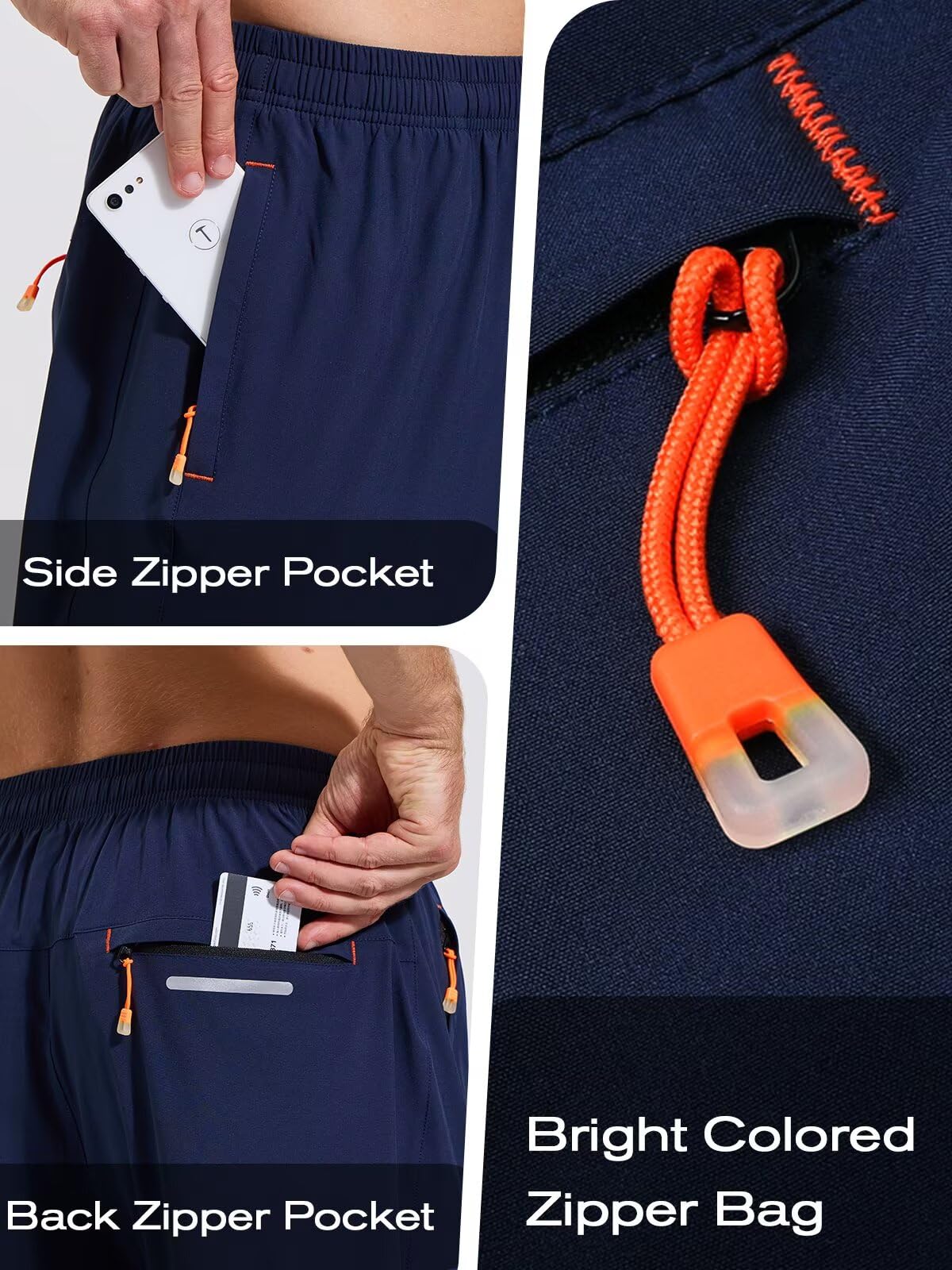 Gaiatiger Pantalones de Chándal para Hombre Ligeros Transpirables Running Jogger con Bolsillos Cremallera