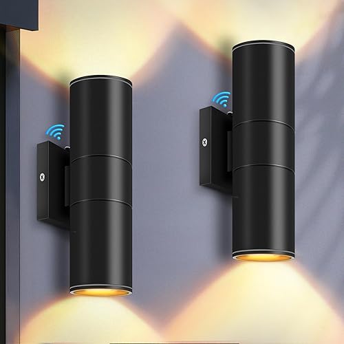 RIDALUX Paquete de 2 luces de pared con sensor de atardecer a amanecer