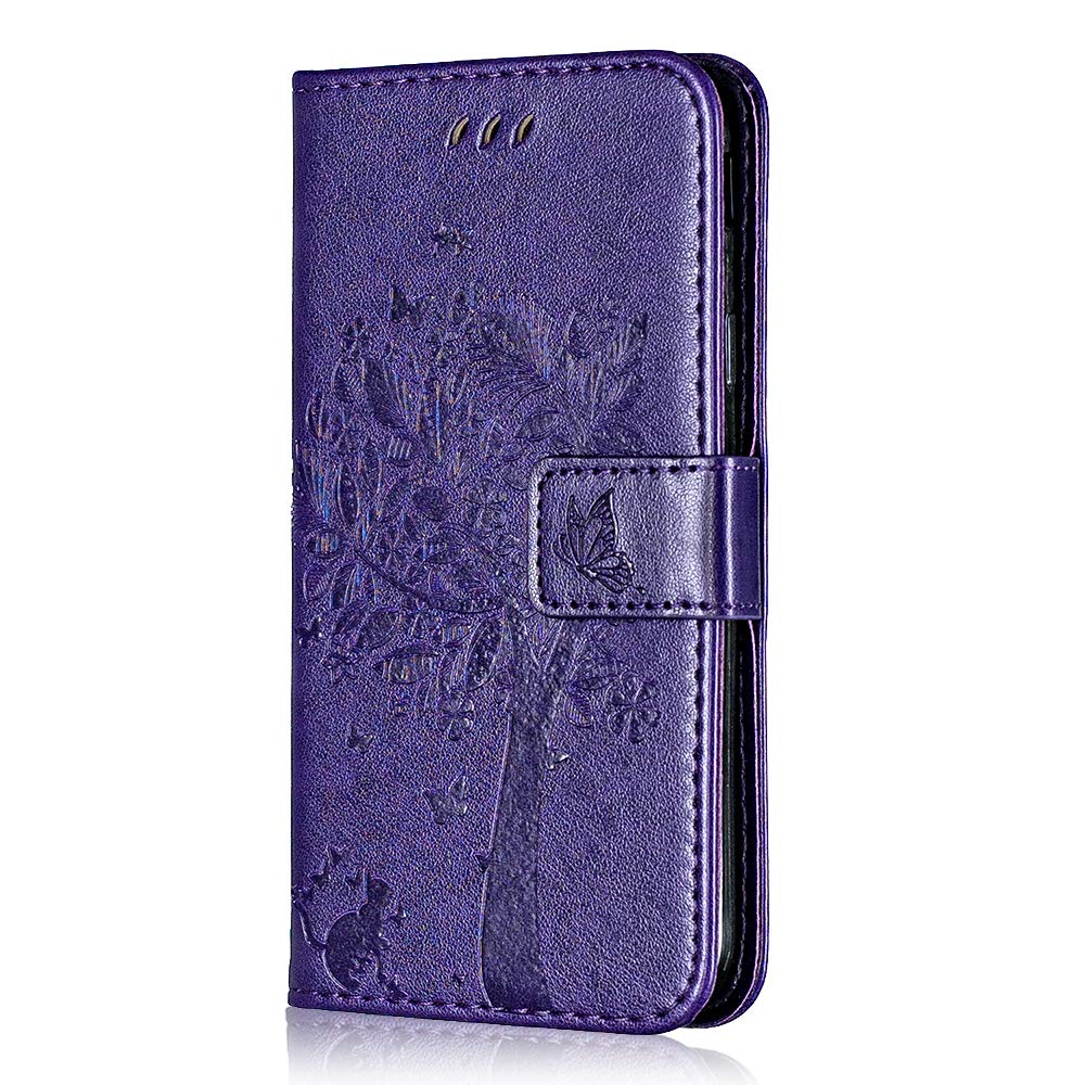 Cover Conber Per Huawei Mate 10 Pro: Custodia Portafoglio In Pelle PU Con TPU Antiurto, Viola