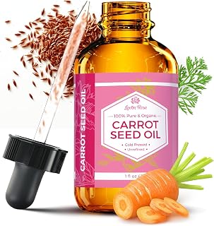 Leven Rose 100% Pure Organic Carrot Seed Oil - Cold Pressed Unrefined Moisturizer for Dry Skin, Mature Faces, Hair & Nails - 1 oz