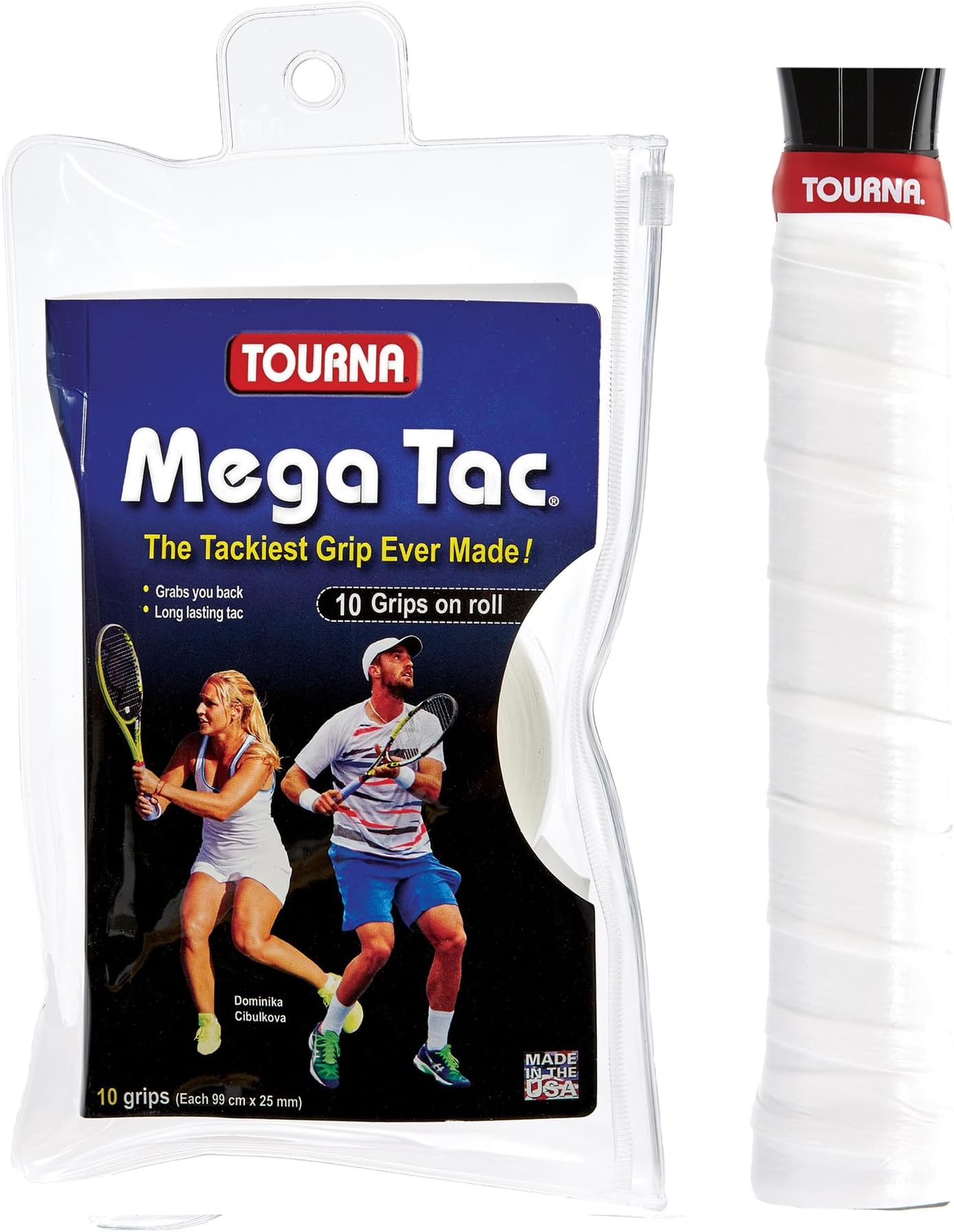 Tourna Mega Tac Extra Tacky Overgrip, 10-Pack