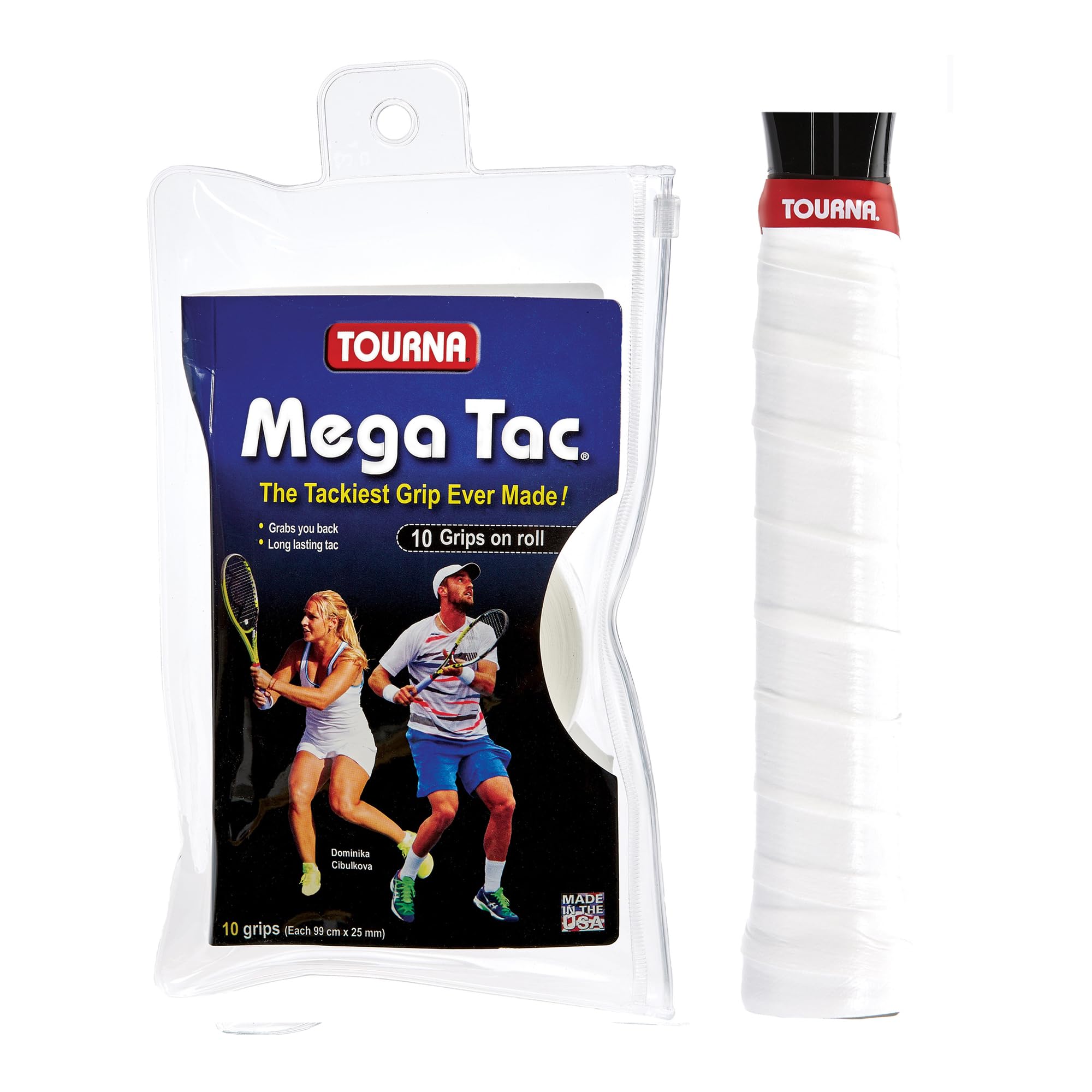 Tourna Mega TAC Extra Tacky Overgrip, 10-Pack