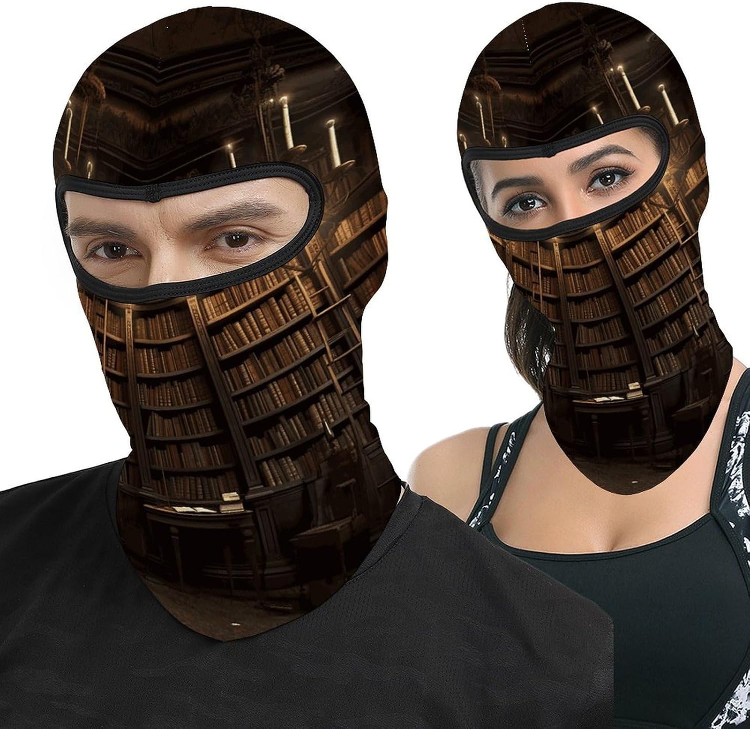 Mysterious Library Balaclava Face Mask for Men Women | Windproof Motorcycle Neck Gaiter Full Face Cover, Warmer Ski Mask, Breathable UV Protection Full Face Mask for Outdoor Sports