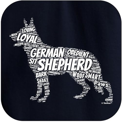 Miniatura 5 de ThisWear Sudadera con capucha prémium de pastor alemán con texto en inglés "Word Art"