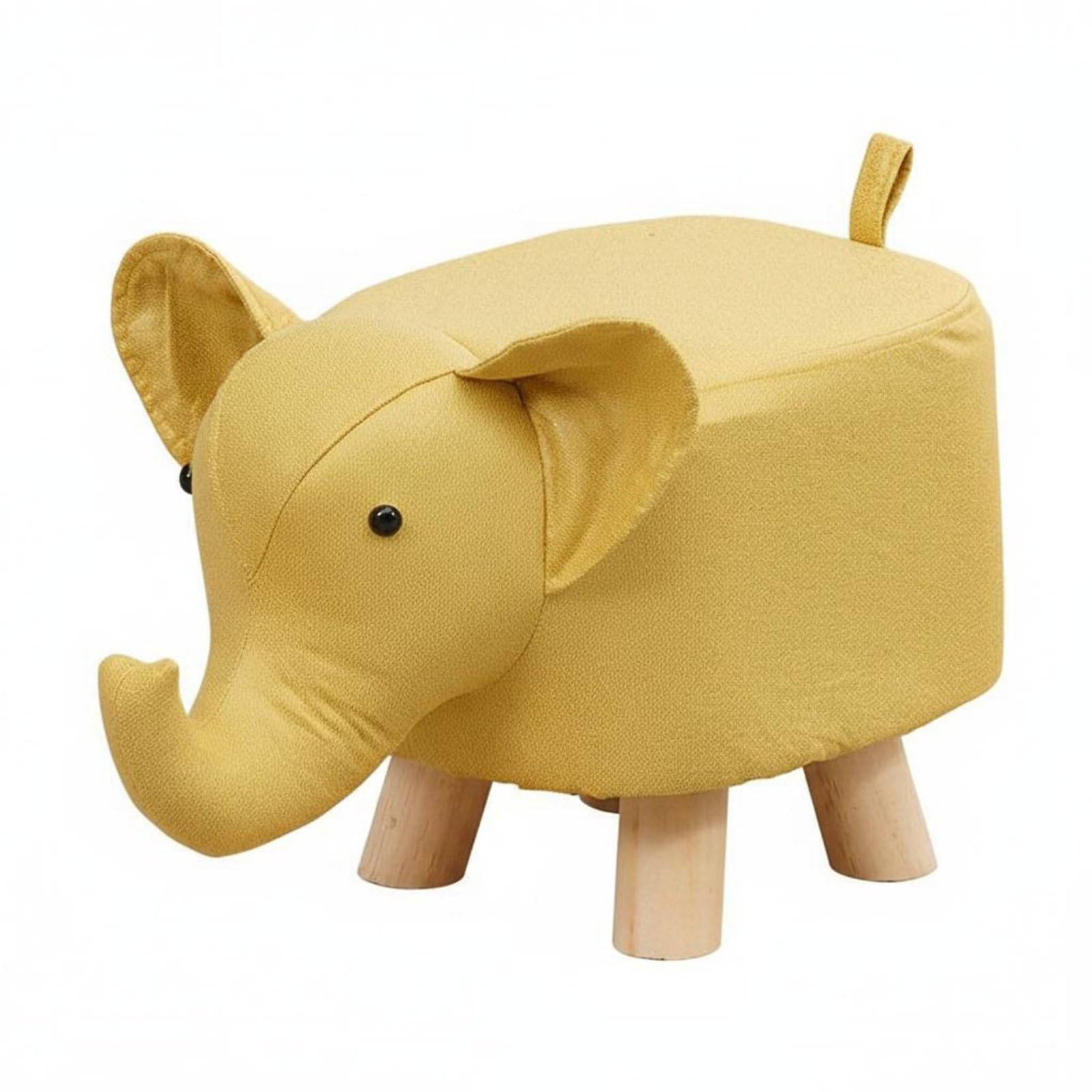 Enakshi® Solid Wood Legs Cartoon Elephant Stool Playful Design Cartoon Elephant Footstool Multipurpose Creature Shaped Stool Soft and Comfortable for Toddlers-image-33