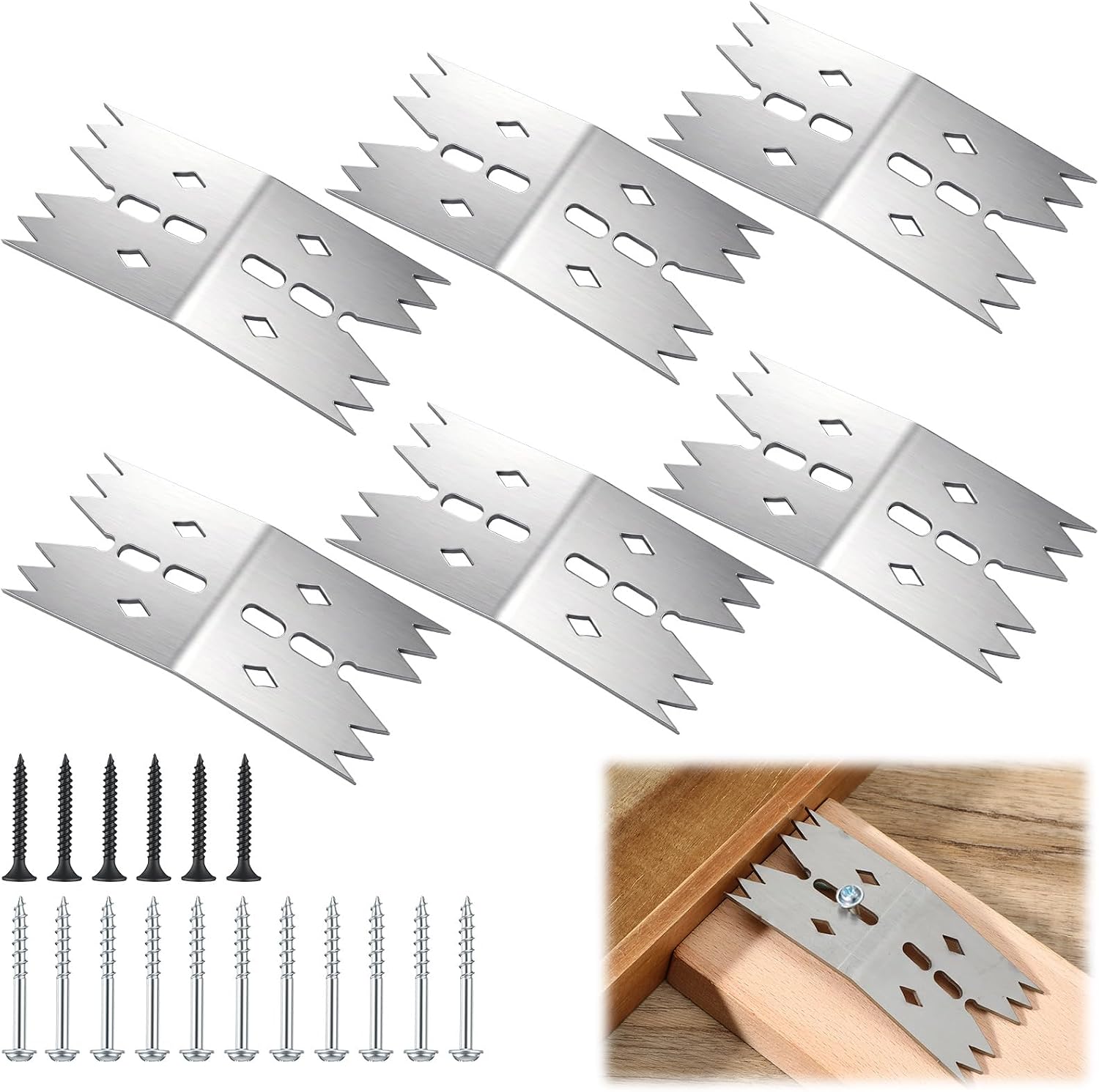 6PCS Stainless Steel Clamping Dogs, Bench Dog Hold Down Clamps, Workshop Clamps for Router Sled, CNC, Panel Flattening (4.3x2 inch)
