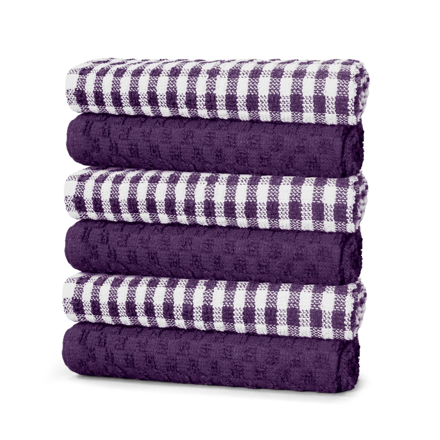 Zzzmrh Purple 100% Cotton Pack Of 6 Tea Towels .Soft Kitchen Cloth For Cleaning And Drying Dishes - High Absorbent Tea Towels For Kitchen Essentials