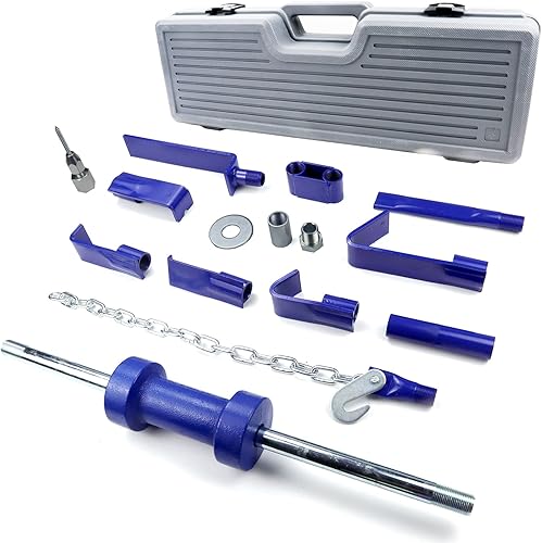 Extractor de abolladuras automotriz con martillo deslizante universal de 13 libras, kit de herramientas de reparación de camiones con estuche de