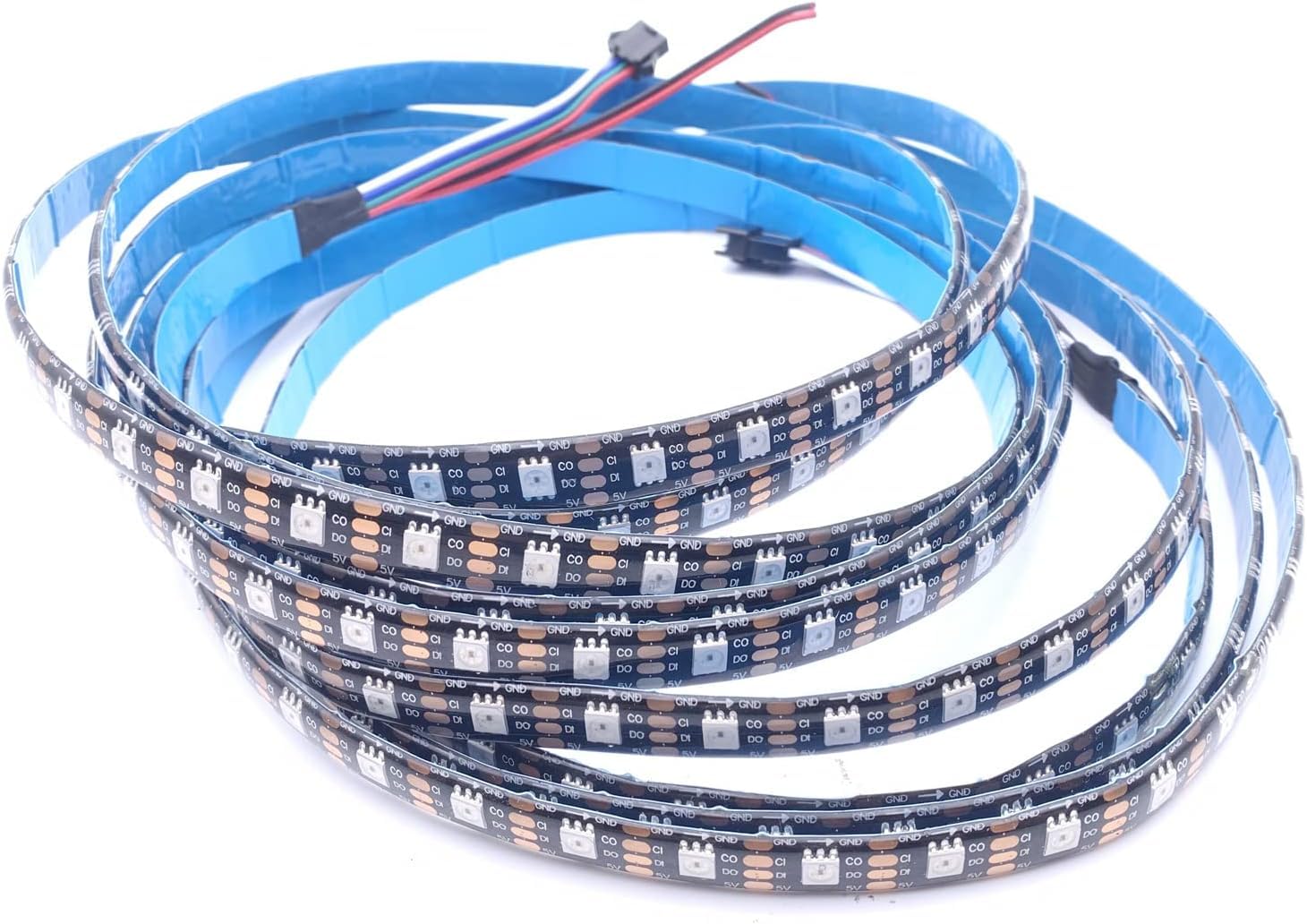SK9822 - Tira de luces LED RGB Similar APA102 1 m 5 m 30 60 144 LED DATA and CLOCK Separately Addressable IP30 65 67 DC5V (Black PCB IP65, 5 M 60 LED/M)