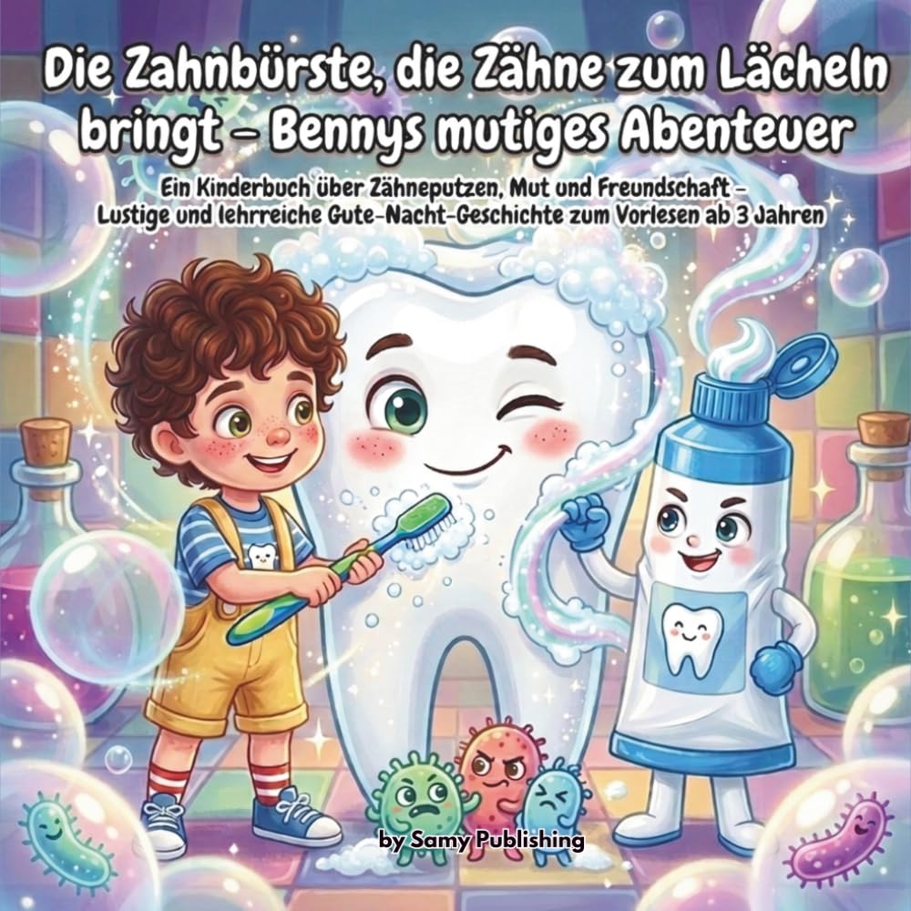 Die Zahnbürste, die Zähne zum Lächeln bringt – Bennys mutiges Abenteuer: Ein Kinderbuch über Zähneputzen, Mut und Freundschaft – Lustige und lehrreiche Gute-Nacht-Geschichte zum Vorlesen ab 3 Jahren