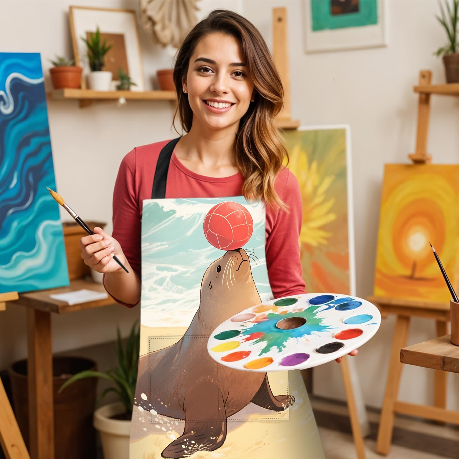 Apron Home Kitchen Cooking Baking Gardening for Women Men with Pockets waterproof 32x28 inch - Image 2