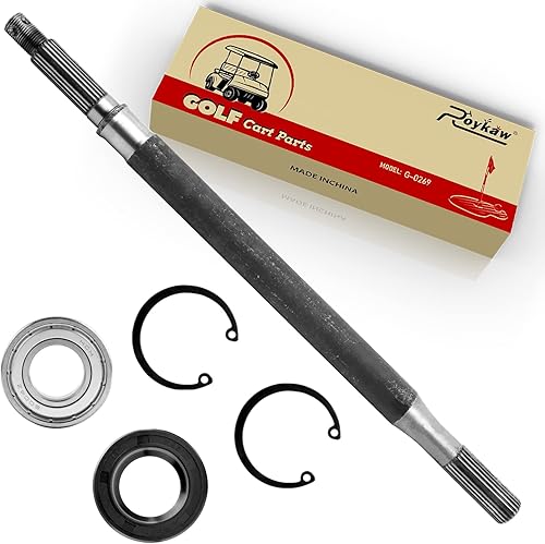 Roykaw Eje del eje trasero del carrito de golf con kit de sello de cojinete para modelos eléctricos EZGO TXTMedalistST Express 1994 en adelante,