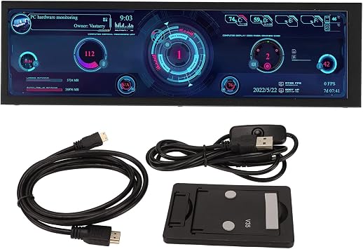 Dpofirs 8.8 Inch CPU Hardware Temperature Monitor, Sensor Panel Display 1920x480 for ARGB Computer Case, Secondary Screen for Linux, Gifts