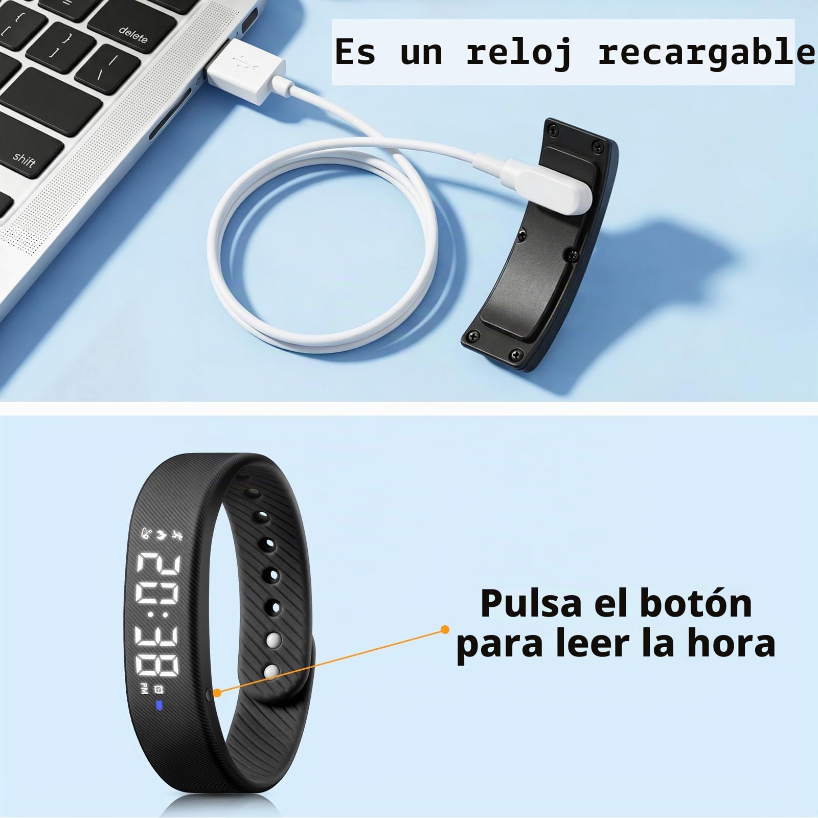 Timever Reloj Digital Niños Podómetro 3 Alarmas Cronómetro Luz Pulsera Deportivo Fecha Correa Silicona