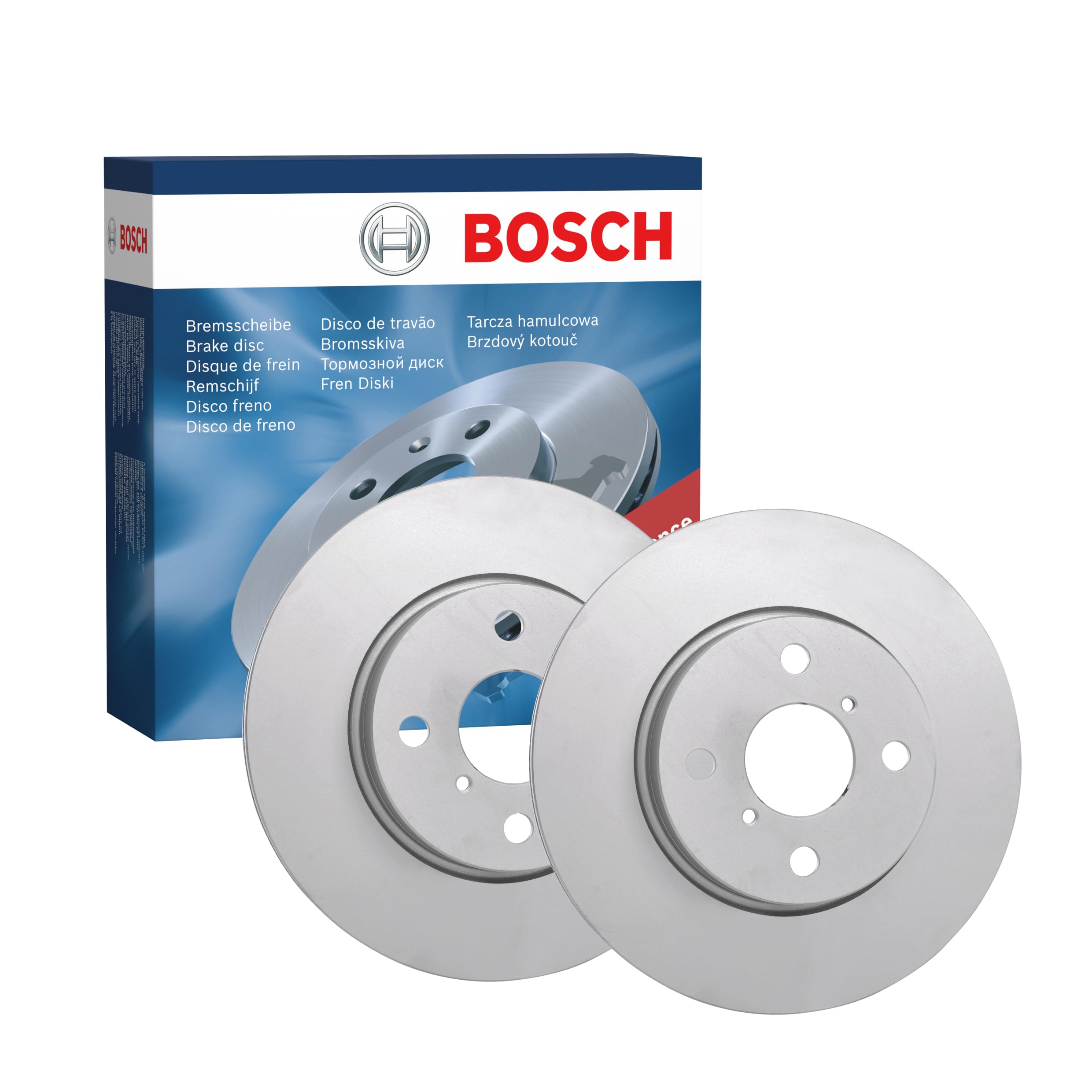 BOSCH Set Dischi Freno BD2106 - Dischi Freno Ventilati di Ghisa di 258mm - Asse Anteriore - Conformi al regolamento ECE-R90 - Resistente a Surriscaldamento e Corrosione - 2 Dischi