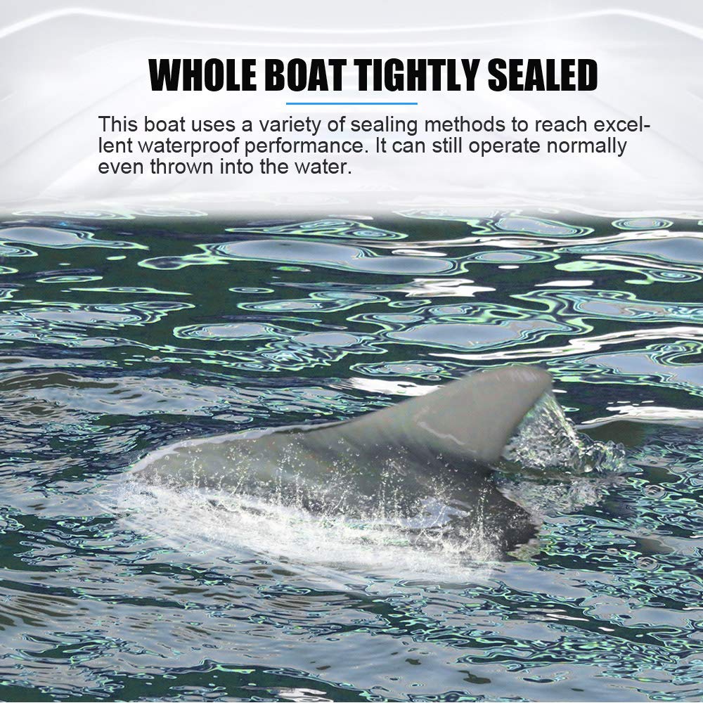 HUIOP V302 RC Boat con simulación Shark Fin Head 15km / h Electric Racing Boat para Piscinas 2.4G Remote Control Spoof Toy