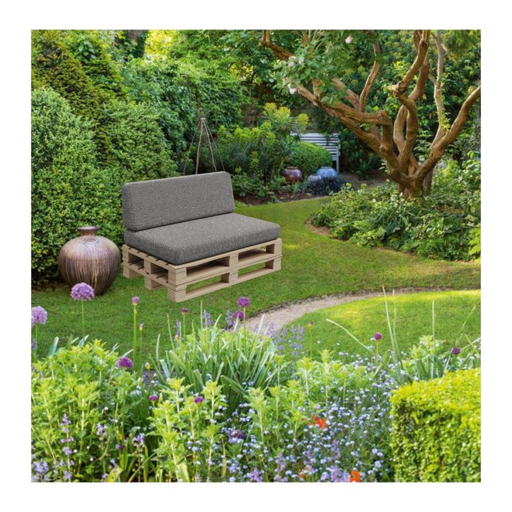 Gutekissen, cuscini in pallet, cuscini in pallet, cuscini da giardino, sovrapposizioni in pallet, divano, cuscini, imbottiture Indoor Outdoor PFBG (Set (120x80 + 120x35), Grigio scuro)