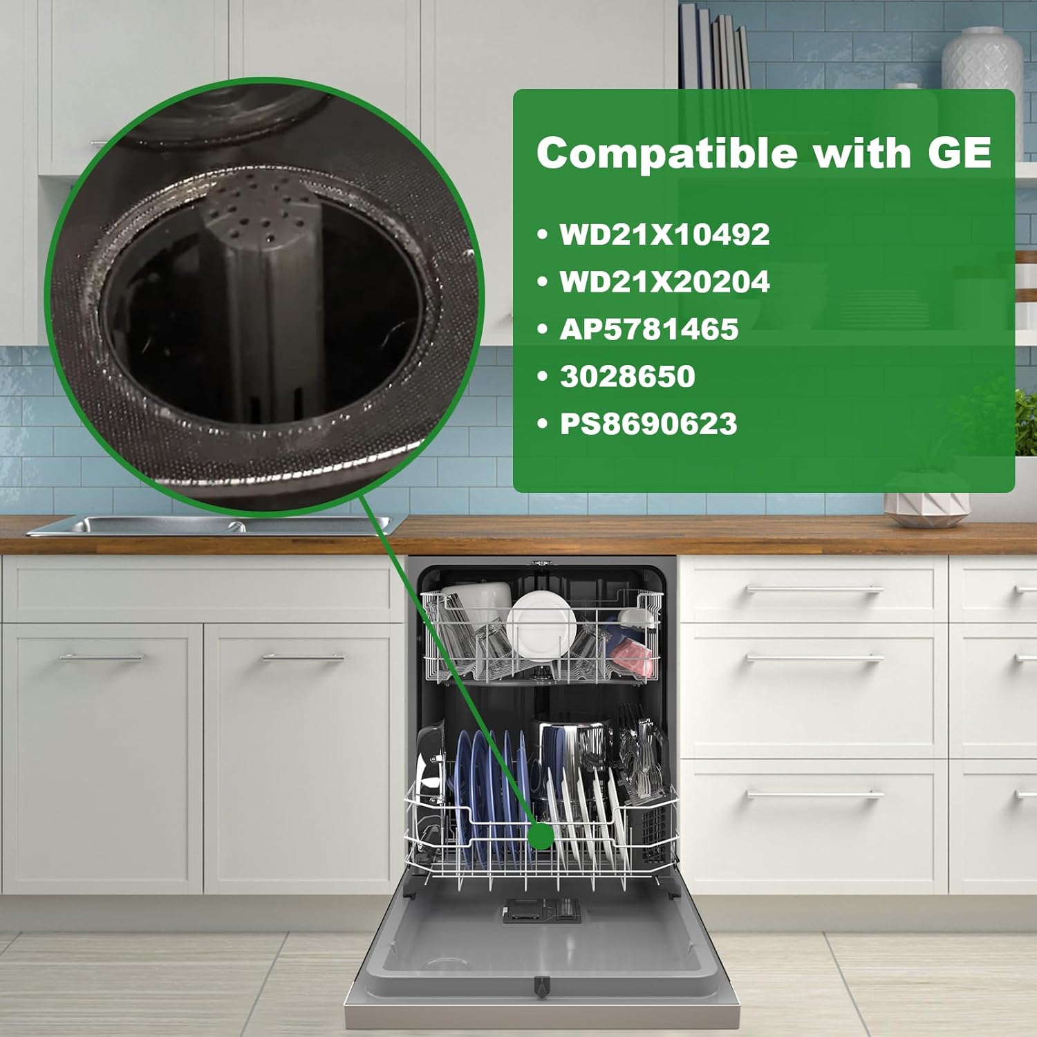 WD21X10519 Dishwasher Switch Flood Asm Replacement - Compatible with GE WD21X10492, WD21X20204, AP5781465, 3028650, PS8690623