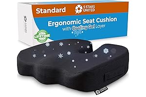 5 STARS UNITED Ergonomic Memory Foam Seat Cushion for Comfort and Pain...