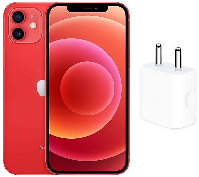 New Apple iPhone 12 (64GB) - (Product) RED with Apple 20W USB-C Power Adapter