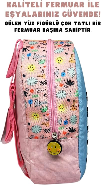 Wiggle Smiley Baby Licensed Cute Animals Patterned Single Compartment Polyester Baby Backpack for Kindergarten-Nursery