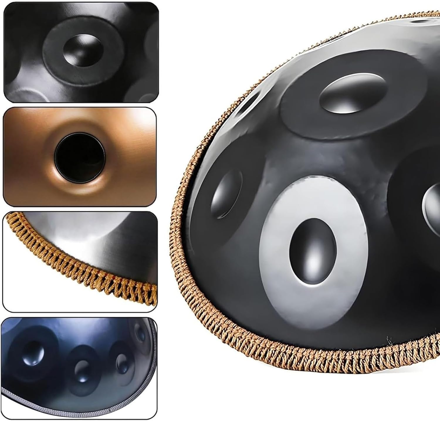 Handpan Drum Sets, 9/10/12/14 Notes Steel Hand Pan Percussion Instruments 432Hz Handpan Drum For Adults In D Minor, For Concerts, Professional Performances, Beginners(12Note)