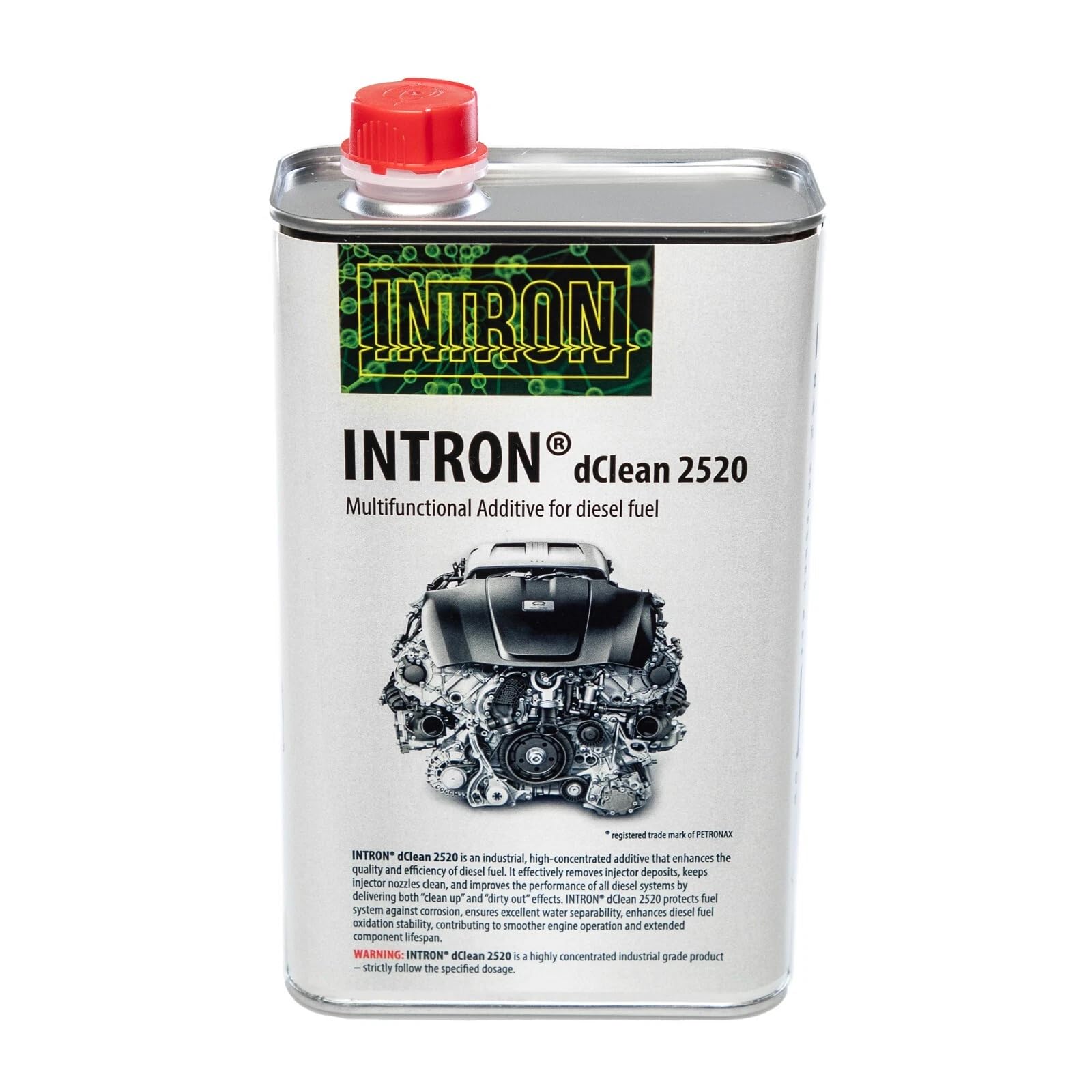 INTRON dClean 2520 – Additivo Diesel Pulizia Iniettori e Sistema di Iniezione | Aumenta Numero di Cetano | Protezione Anticorrosione | 1000 ml per Circa 1300 L Diesel