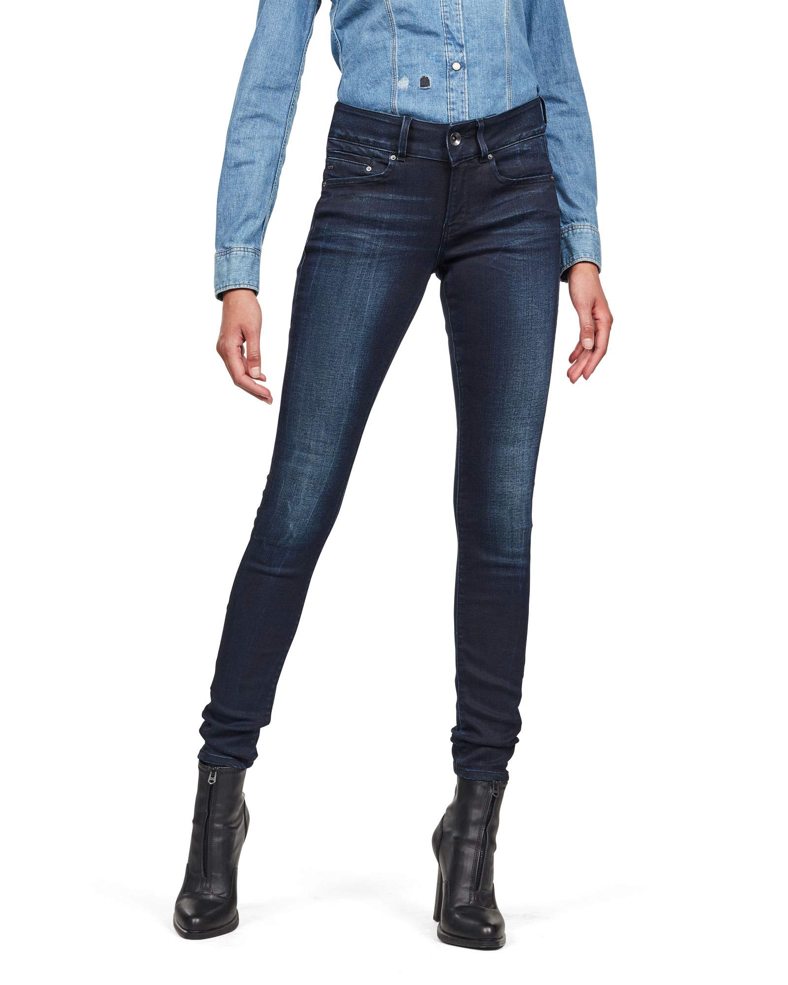 G-Star Women's Midge Cody Mid Skinny Jeans, Blue (faded blue D07144-5245-A889), 24W / 30L