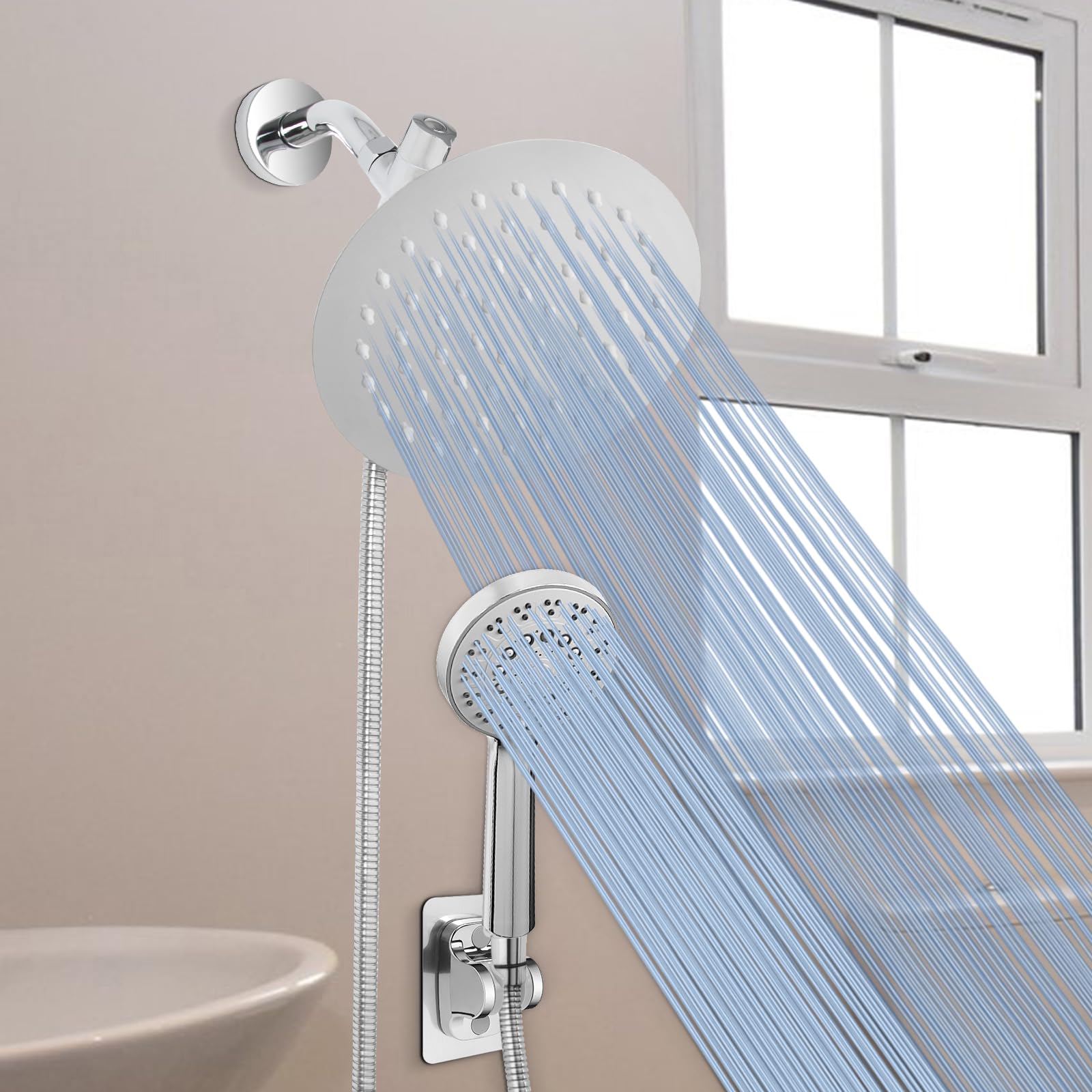 Snapklik.com : HarJue High Pressure Shower Head Combo, 6” Stainless ...