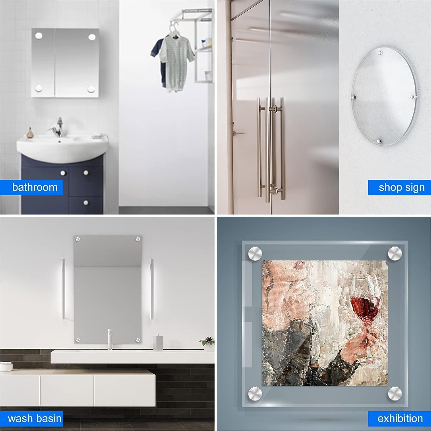 12 Distanziali Per Targhe In Acciaio - 12x60mm - Viti Standoff Per Cartelli, Vetro E Acrilico - Foto 11