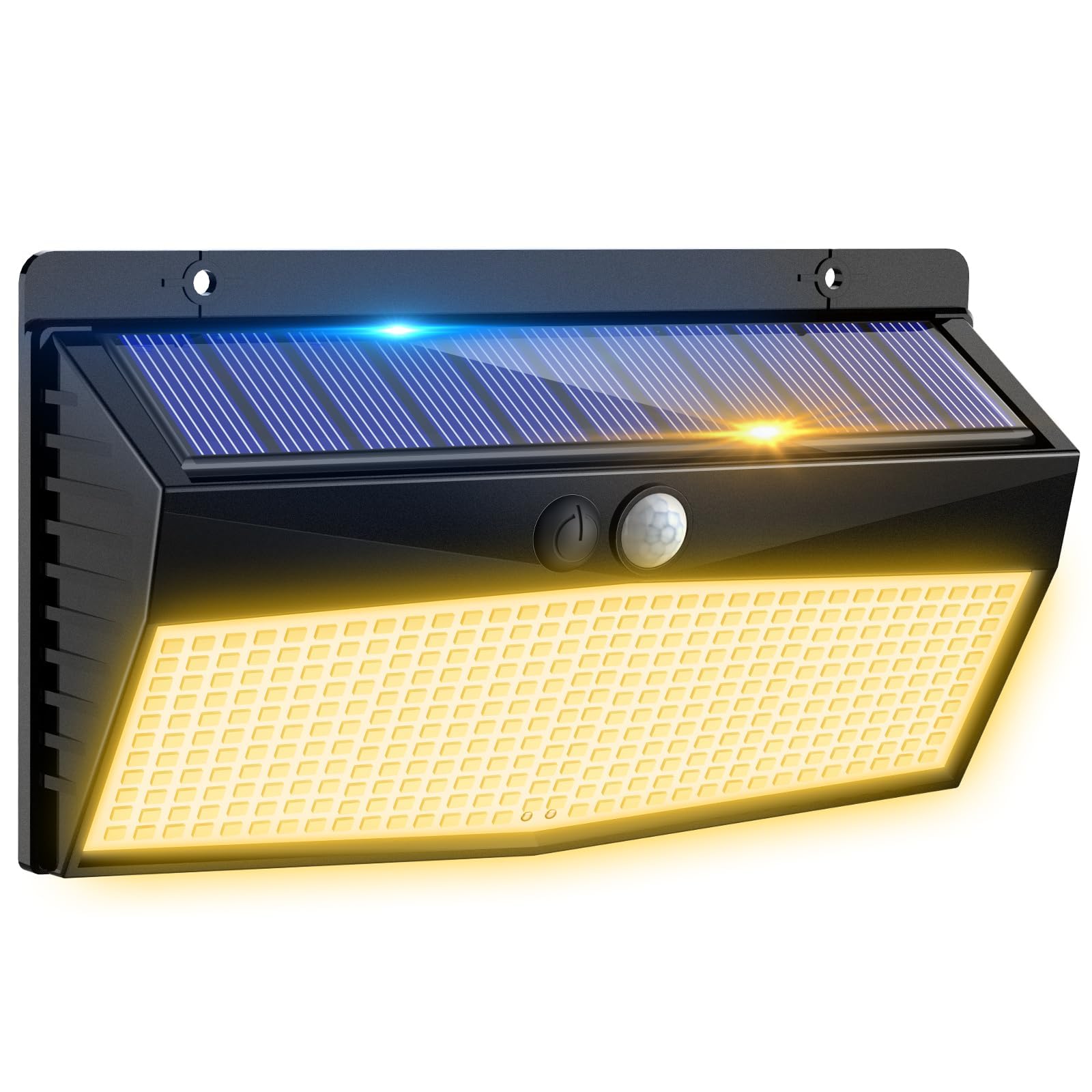 368 LED Solar Motion Sensor Lights Outdoor, Solar Fence Lights with 3 Lighting Modes, Solar Powered Security Lights Waterproof for Outside Yard Wall Garden Backyard Step, Warm White-image-36