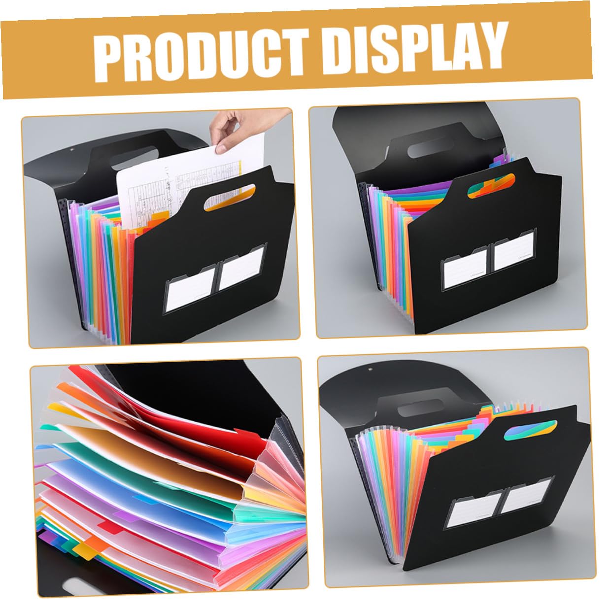 jojofuny 2 Pezzi Organizer Documenti con Scomparti Portadocumenti Portatile e Leggero con in Custodia Pratica per Ufficio e Casa per Ricevute Fatture e Contratti Design