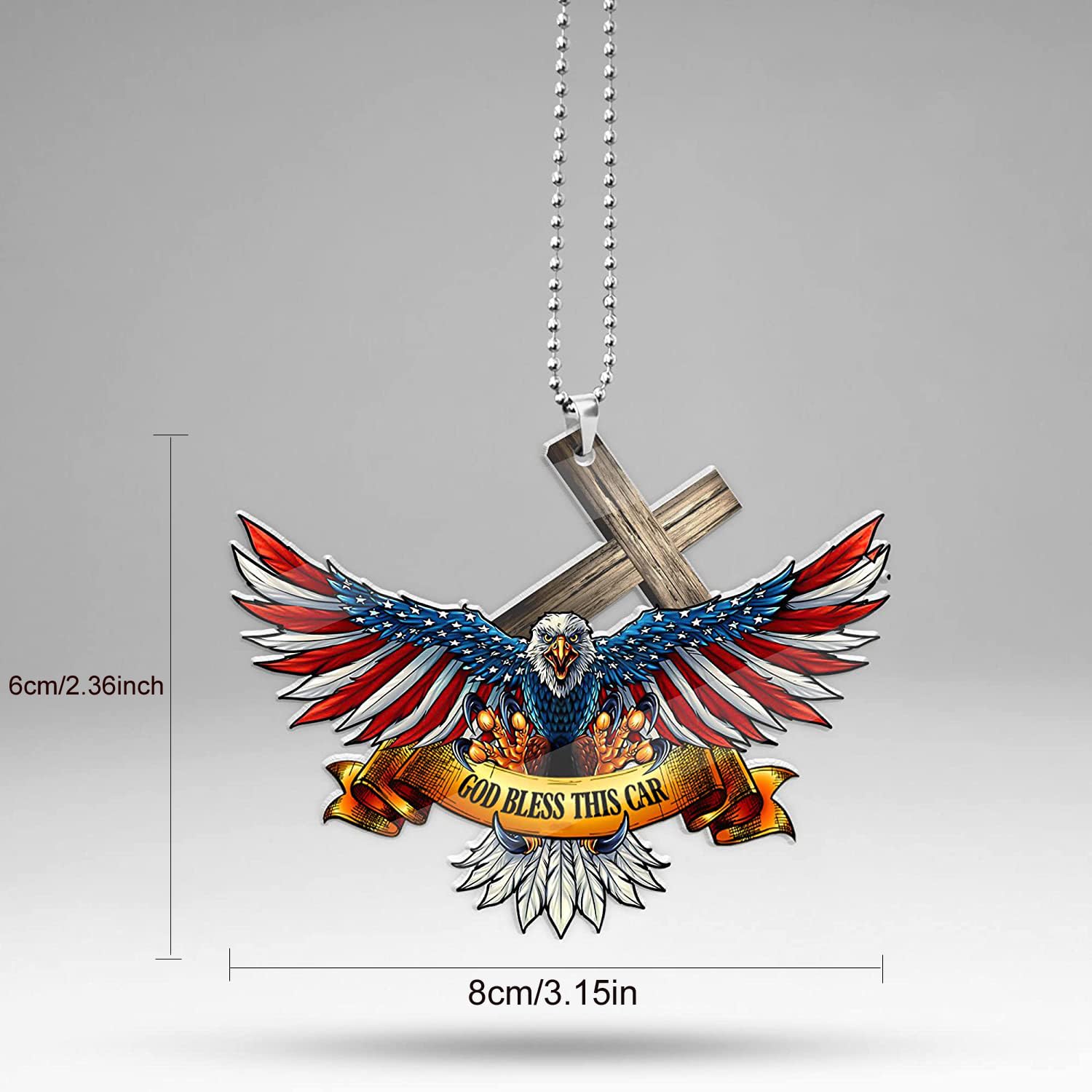 Amazon.com: American Flag Eagle Cross Car Pendant Rear View Mirror