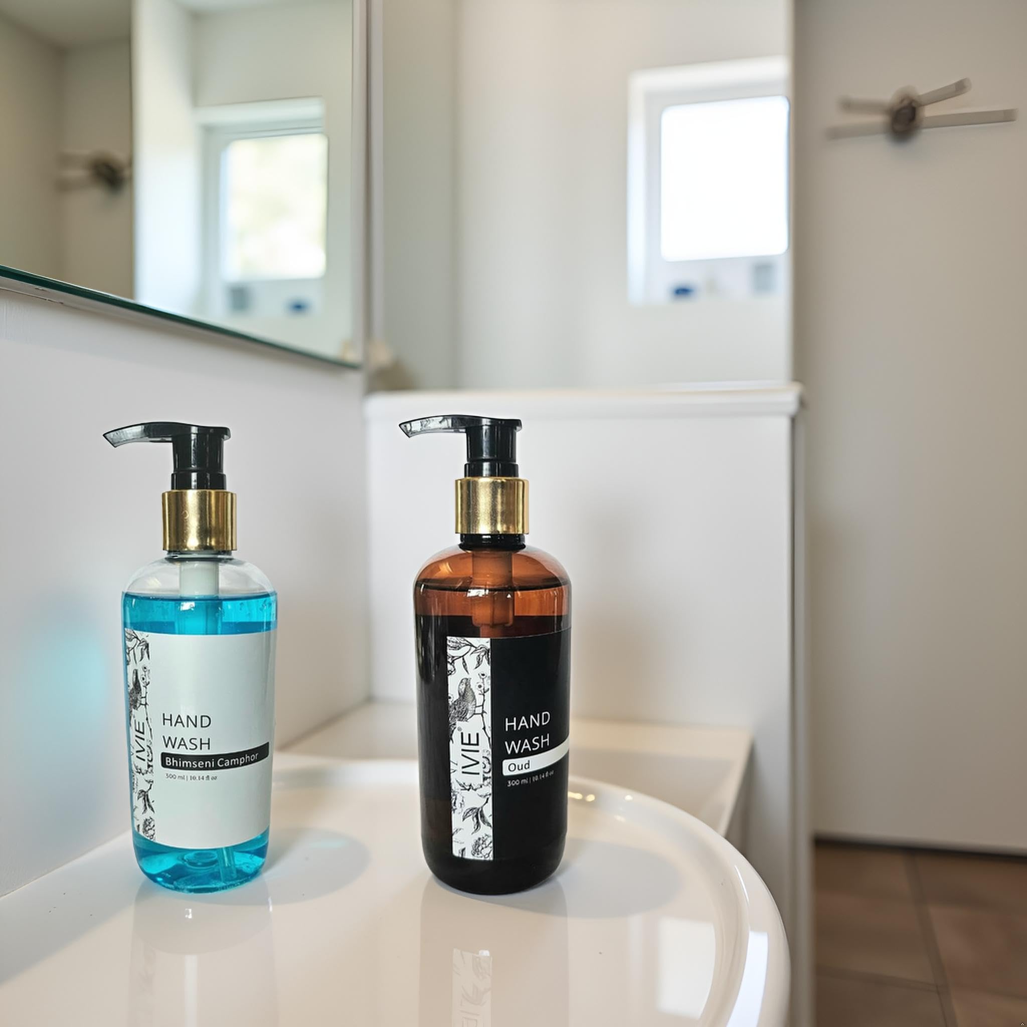 IVIE Premium Bhemseni Camphor & Oud Liquid Handwash Dispenser Bottle combo - (Pack of 2-300 ml each) | Rich Foam | Moisturizing Hand Wash | Soft on Hands | Fights Germs-image-26