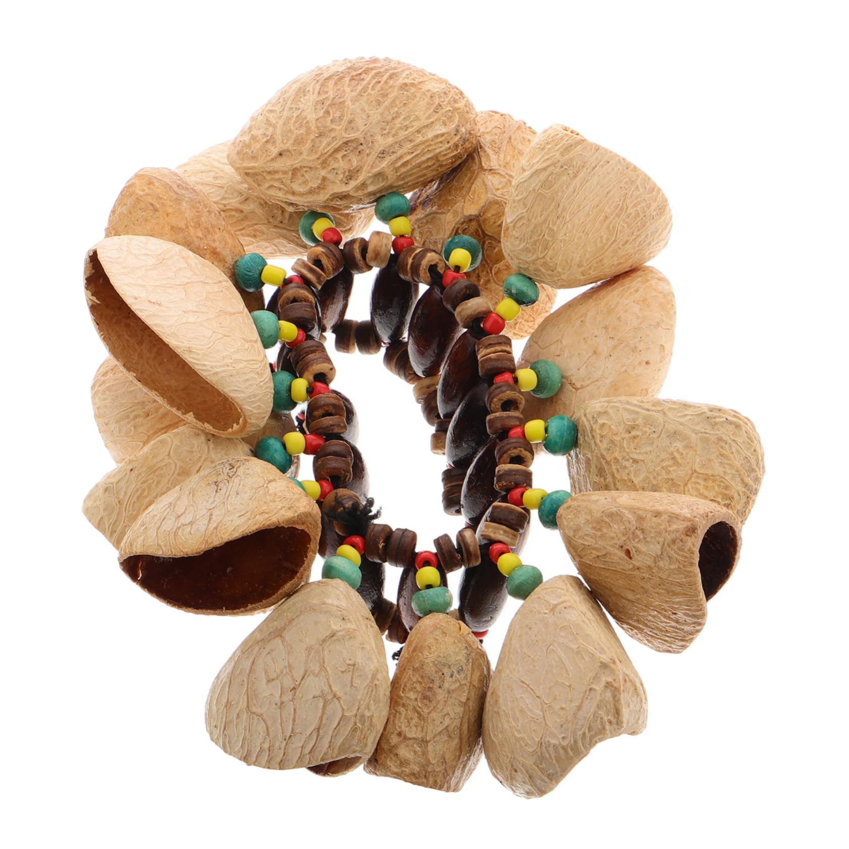 ULDIGI Handmade Nut Shell Handbell Wristband African Nutshell Handbells Craft Wristband Musical Instrument Versatile Percussion Accessory