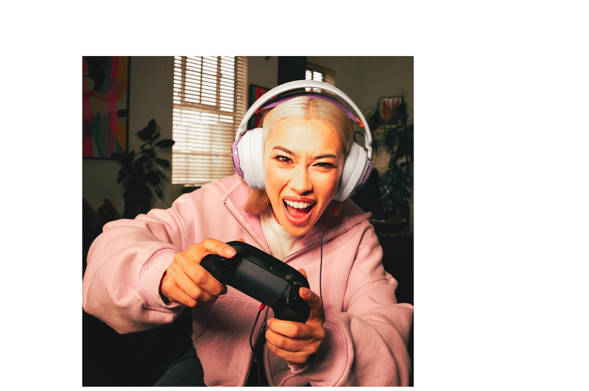 JBL Quantum 250 Kabelgebundene Over-Ear-Gaming-Kopfhörer, JBL Quantum Spatial Sound, Mikrofon mit Geräuschunterdrückung, 3,5-mm-Kabel, kompatibel mit Apple/PC/Xbox/PlayStation/Nintendo Switch, Weiß