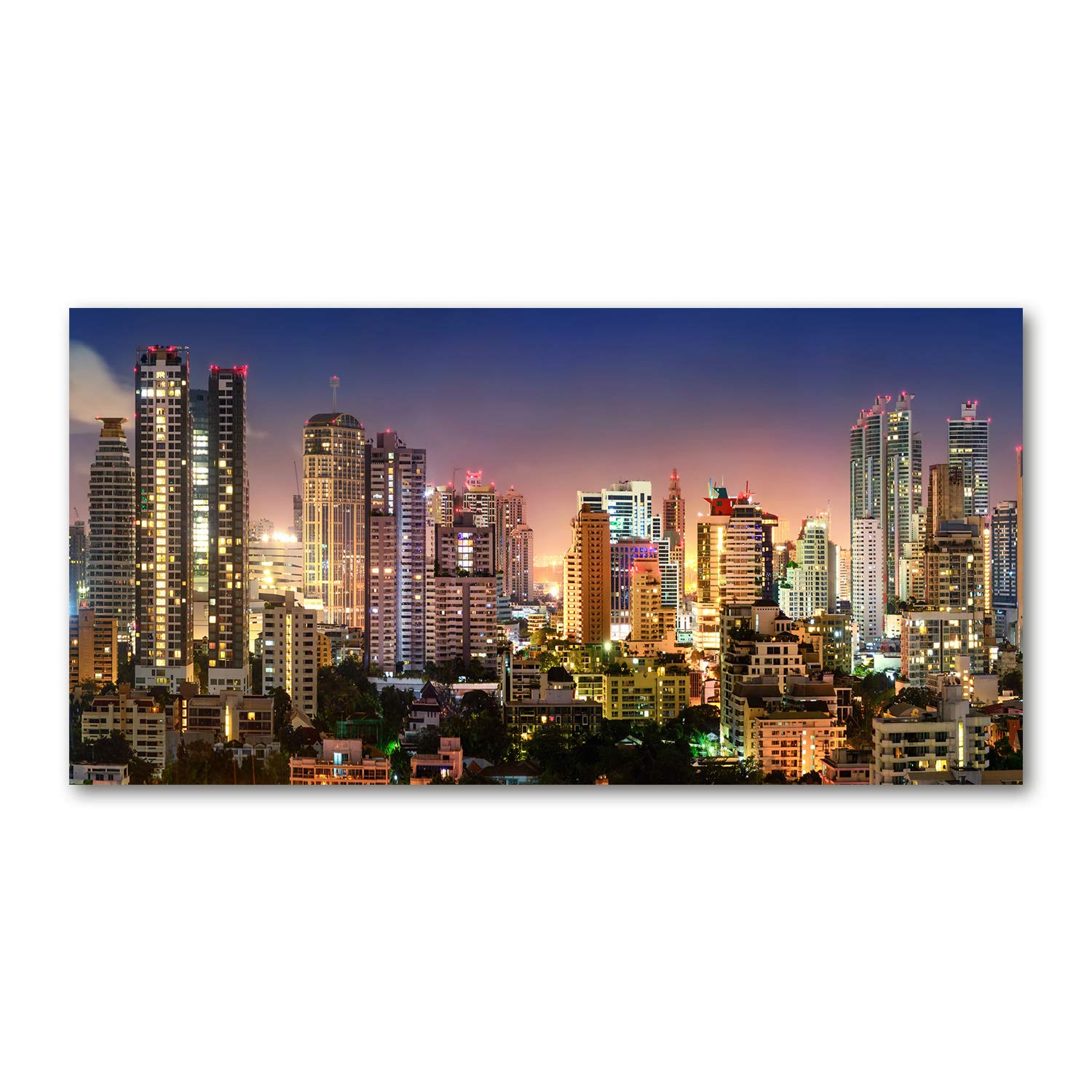 Tableau verre acrylique Bangkok de Noche Tulup 140x70cm pour décoration murale de salon
