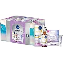 NIVEA Glow Routine Cofanetto regalo donna, Set regalo donna con Luminous630 Skin Glow Siero Viso Luminosità Immediata 30 ml, Labello Burrocacao Labbra Glowy Lips 10 ml e travel bag omaggio inclusa